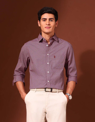 U.S. POLO ASSN. Men Floral Print Casual Pink Shirt