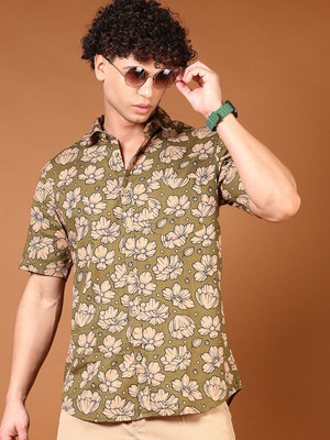 V-MART Men Printed Casual Light Green Shirt