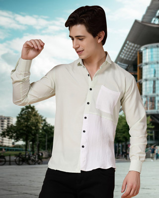 METRONAUT Men Self Design Casual Green Shirt