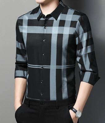 GCFAB Men Checkered Casual Black, Grey Shirt