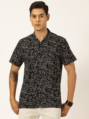 PROVOGUE Men Printed Casual Black Shirt