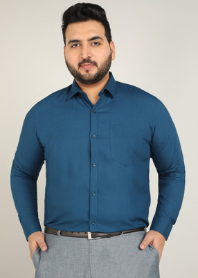 METRONAUT PLUS Men Solid Formal Blue Shirt