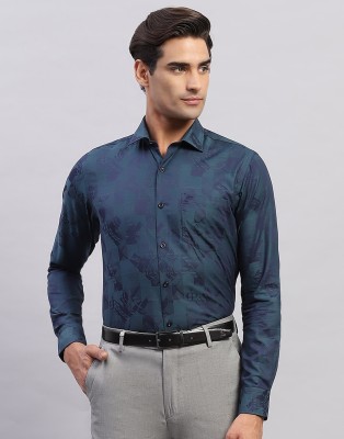 MONTE CARLO Men Self Design Casual Dark Blue Shirt