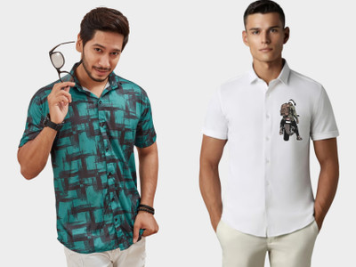 Emporium Men Printed Casual Green Shirt(Pack of 2)