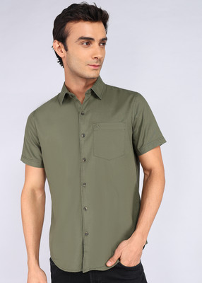 WROGN Men Solid Casual Green Shirt