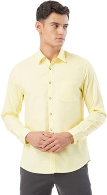 Wristy Men Solid Casual Yellow Shirt