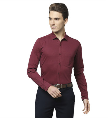 PARK AVENUE Men Solid Formal Maroon Shirt