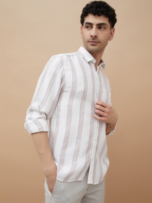 CODE by Lifestyle Men Striped Casual Pink Shirt