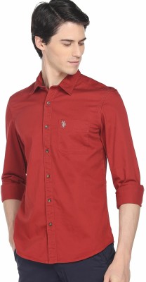 U.S. Polo Assn. Denim Co. Men Solid Casual Red Shirt