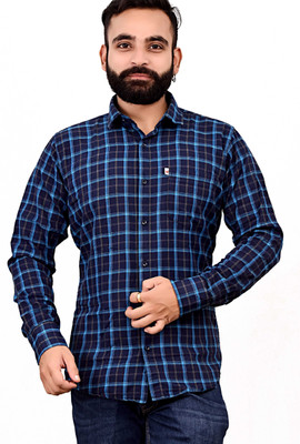 Ayansh Denix Men Solid Casual Dark Blue Shirt