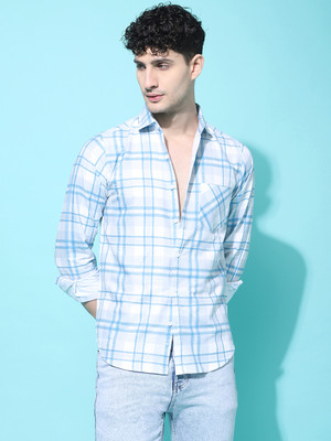 METRONAUT Men Checkered Casual Grey Shirt