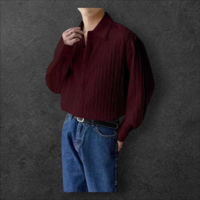 SHIVAY TREND Men Self Design Casual Maroon Shirt