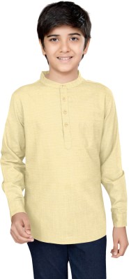 FABFARM Boys Solid Straight Kurta(Yellow)