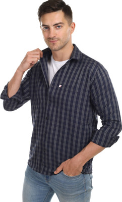 Arthz Fab Trends Men Solid Casual Dark Blue, Grey Shirt