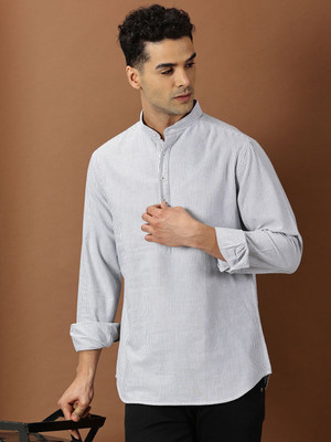 INVICTUS Men Striped Casual White Shirt