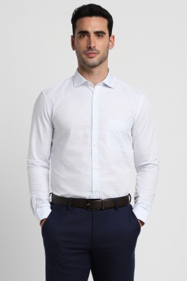 PETER ENGLAND Men Checkered Formal White Shirt