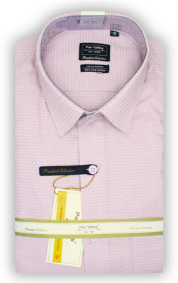 PAN VALLEY Men Self Design Formal Pink Shirt