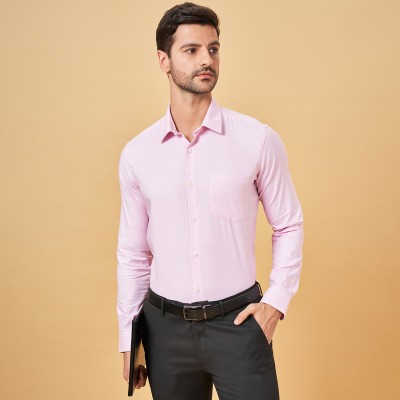 Byford by Pantaloons Men Self Design Formal Pink Shirt