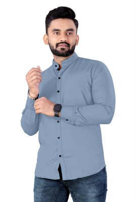 NIVICK Men Solid Formal Grey Shirt