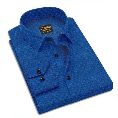 clinch fashion Men Self Design Casual Blue Shirt