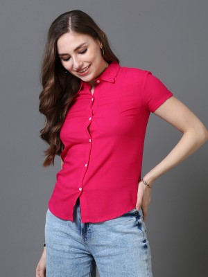 METRONAUT Women Solid Casual Pink Shirt