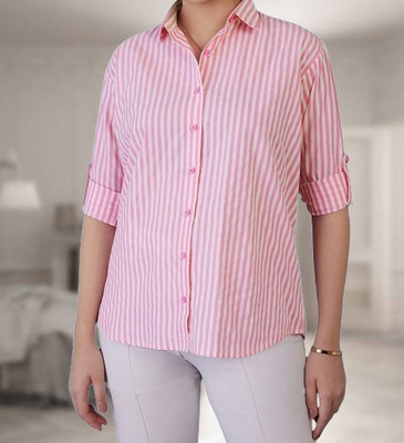 GORIYA Women Striped Formal Blue Shirt