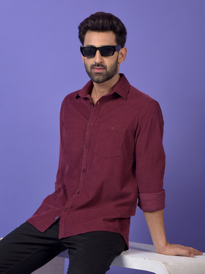 CRIMSOUNE CLUB Men Solid Casual Purple Shirt