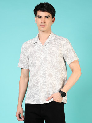 V-MART Men Printed Casual Grey Shirt