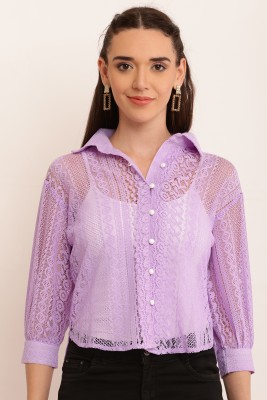 vashist Women Solid Casual Purple Shirt