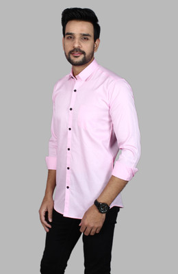 SNWARIYA Men Solid Casual Pink Shirt