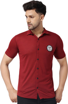 Blisstone Men Solid Casual Maroon Shirt