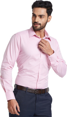PARK AVENUE Men Checkered Formal Red Shirt