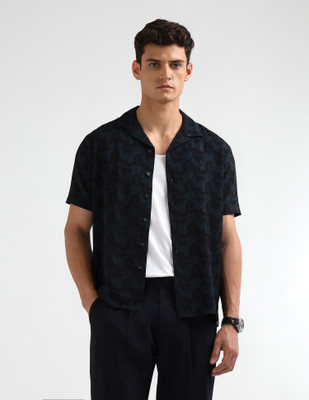Arrow Newyork Men Floral Print Casual Green Shirt