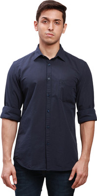 PARX Men Solid Casual Dark Blue Shirt