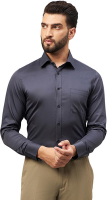 LOUIS STITCH Men Solid Formal Grey Shirt