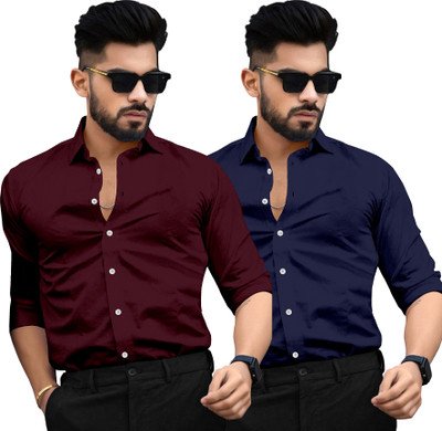HASINI Fashion Men Solid Formal Multicolor Shirt