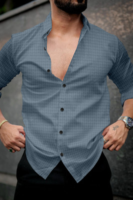 JD EVENTS MANAGEMENT Men Solid Casual Grey Shirt