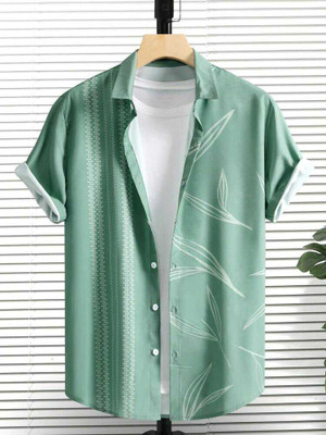 Shiv Enterprise Men Printed Casual White, Light Green Shirt