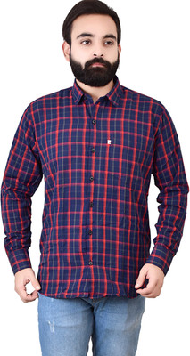 Marc Laurent Men Checkered Casual Red, Blue Shirt