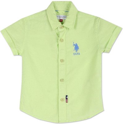 U.S. POLO ASSN. Baby Boys Solid Casual Green Shirt