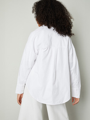 MAX Women Solid Casual White Shirt