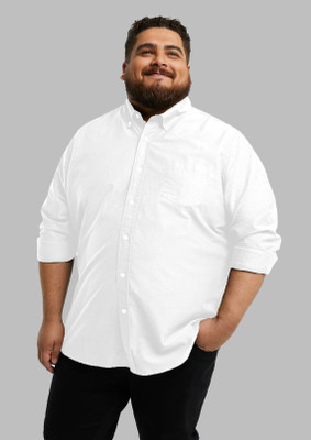 js studio Men Solid Casual White Shirt