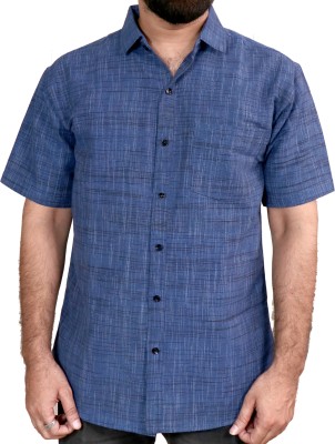 AUZAAI COLLECTION Men Self Design Casual Blue Shirt