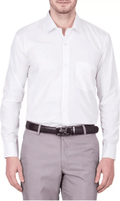 Kryptar Men Solid Formal White Shirt