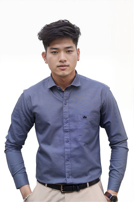 Raphael & Co Men Solid Casual Grey Shirt