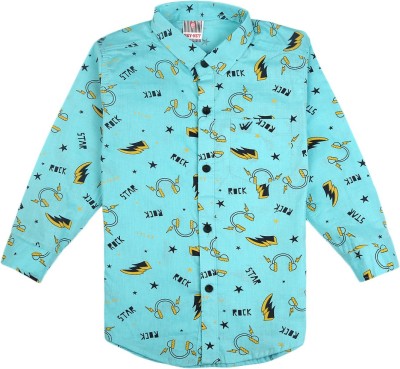 V-MART Boys Printed Casual Blue Shirt