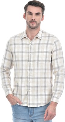 NUMERO UNO Men Checkered Casual White Shirt