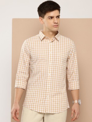 INVICTUS Men Checkered Casual Beige Shirt