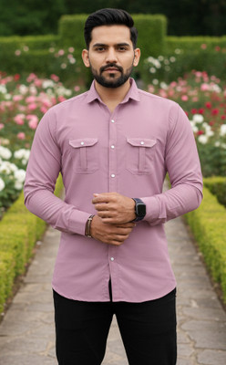 Sedum Sestri Men Solid Casual Pink Shirt
