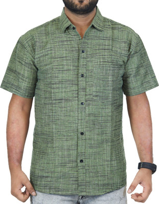 Ufx Men Self Design Casual Green Shirt